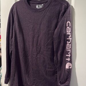 Carhartt Purple Long Sleeve Tee with Sleeve Logo